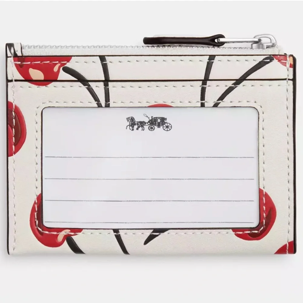 Coach Mini Skinny Id Case With Cherry Print nwt in packaging - Picture 2 of 5